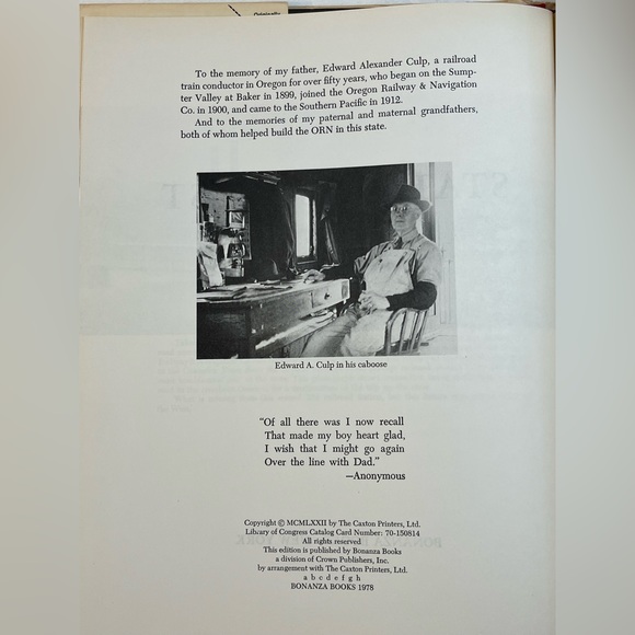 1978 Hardcover Book. Stations West, the Story of the Oregon Railways. Good cond. - Picture 4 of 6